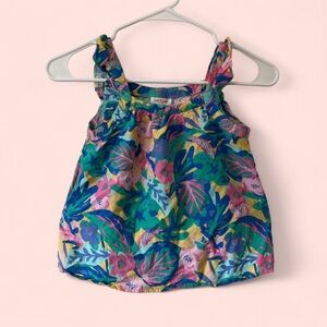 Girls Small 6/6X Cat & Jack Maximalist Floral Sleeveless Tunic Tank Top Blouse